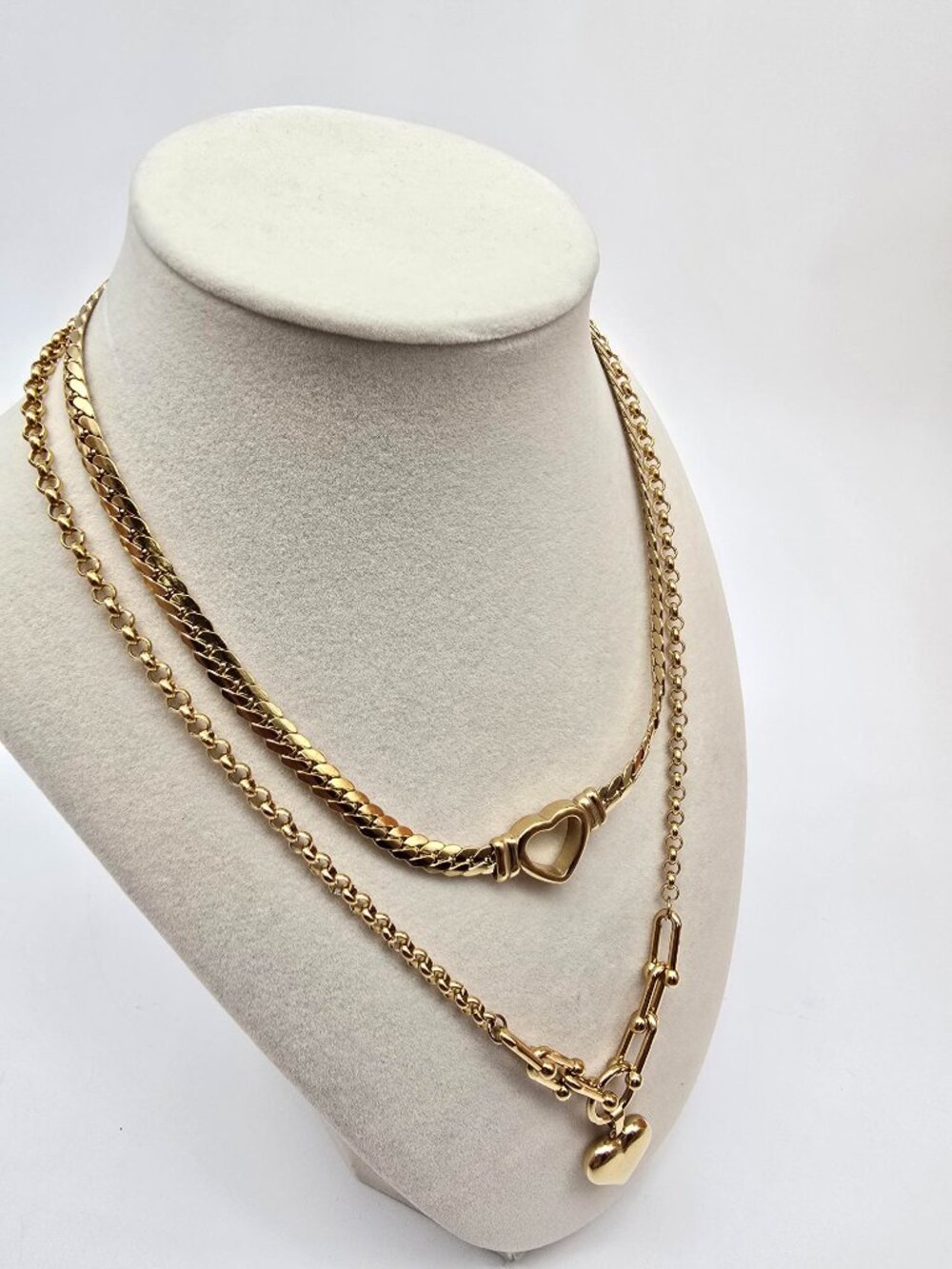 2 Stainless Steel Cuban Fashion Style Necklaces Non-Tarnish - Picture 5 of 7